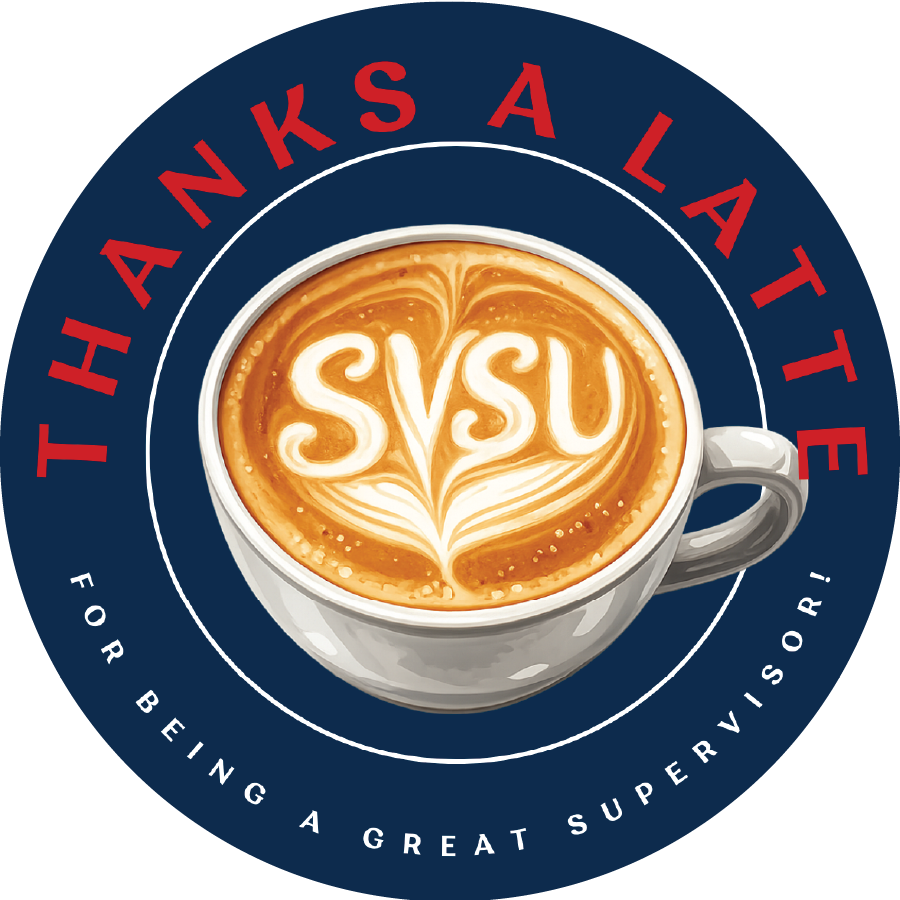 SVSU latte sticker design one